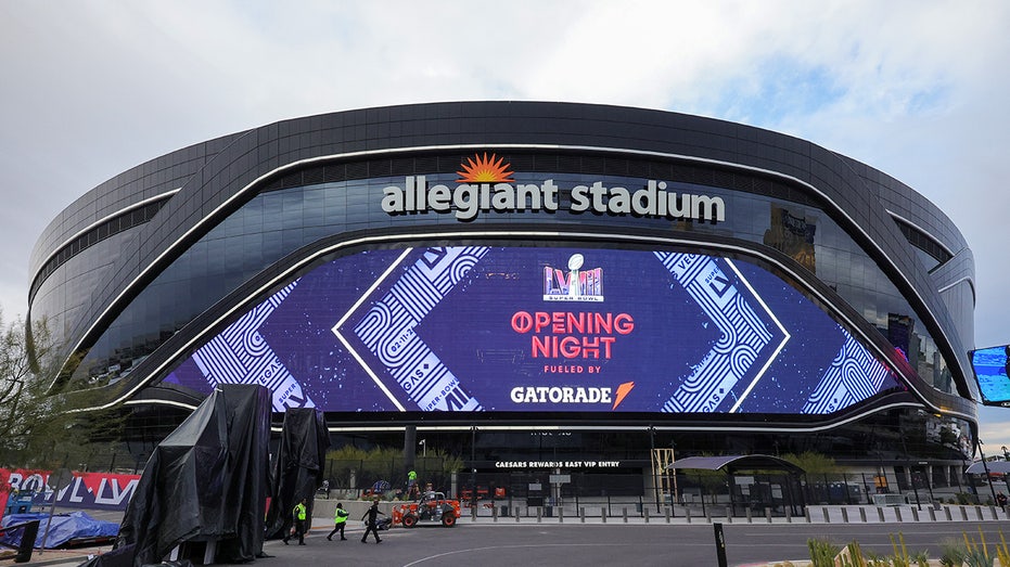 Outside of Super Bowl stadium in Las Vegas