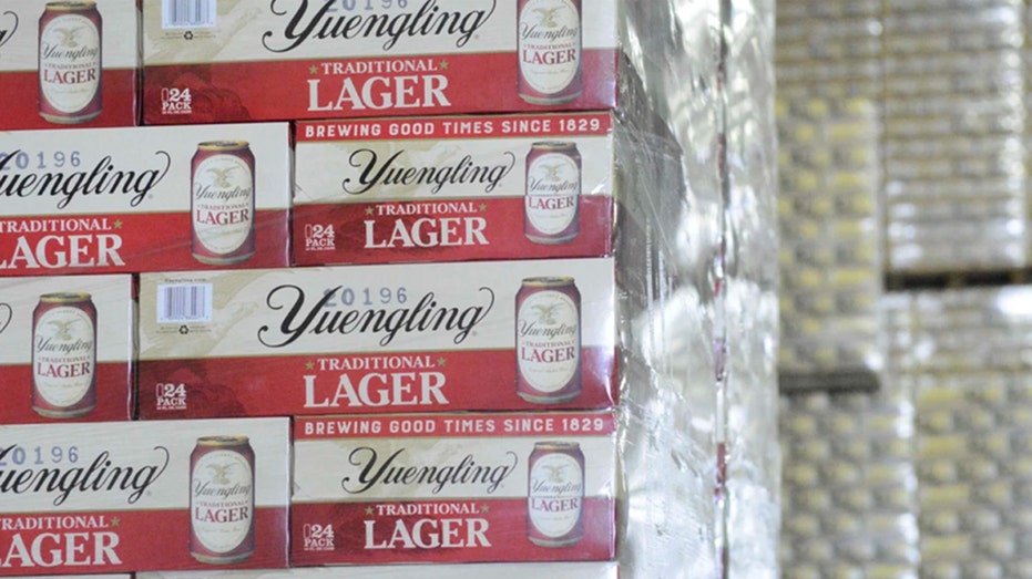 Cases of canned Yuengling Traditional Lager