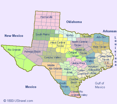 Texas Regions Map