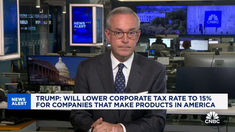 Donald Trump: Will lower corporate tax rate to 15% for companies that make products in America